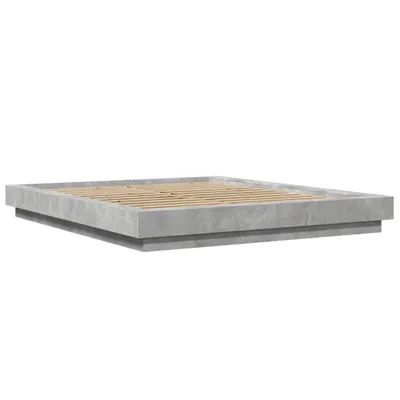 Produktbild von Bettgestell mit LED Betongrau 150x200 cm Holzwerkstoff