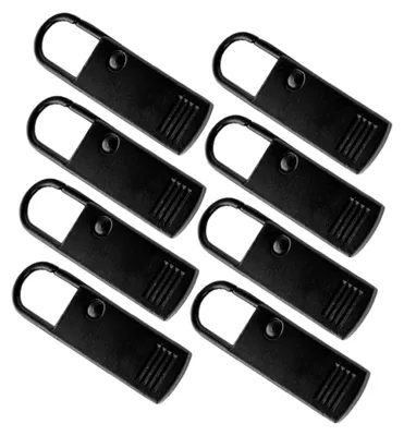 Produktbild von 8 Stück Metall Reißverschluss Ersatzschieber Schwarz für die Reparatur von Taschen und Geldbörsen