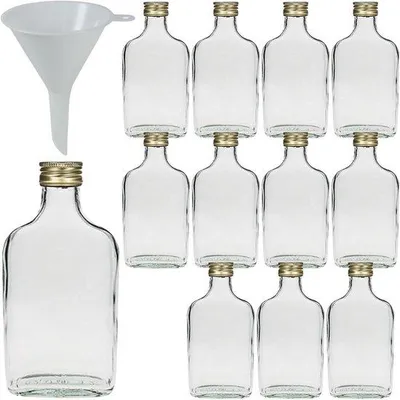 Productafbeelding van Mini Glazen Flessen met Schroefdop 12 x 200 ml