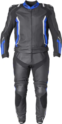 Produktbild von GMS GR-1 2-Teiler Motorrad Lederkombi, schwarz/blau/weiß, 54