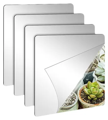 Productafbeelding van Set van 4 zelfklevende acryl spiegels 15x15 cm
