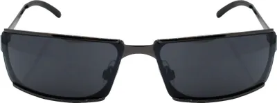 Produktbild von Coole Edelstahl Sonnenbrille Herren Rechteckig Schmal Schwarz Matrix-Neo-Style Festivalbrille Raverbrille Bikerbrille