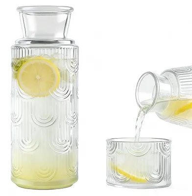 Glazen Wasserkanne mit Deckel, 820 ml + 180 ml, 2-teilig