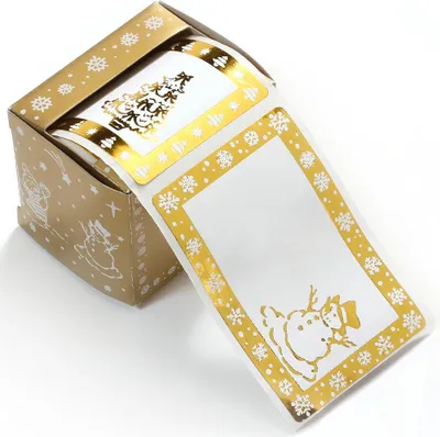 Produktbild von Geschenkaufkleber Rolle 8cm gold