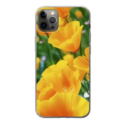 Produktbild von MuchoWow® Handyhülle Schutzhülle Hülle für iPhone 12 Pro Max Blumen - Garten - Orange Silikon Softcase Handy Hülle - Hartschale