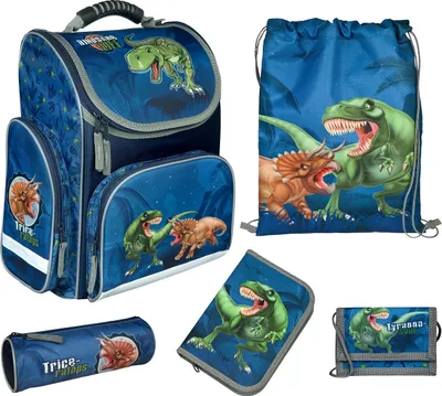 Produktbild von Dinosaurus školní taška sada 5ks EXPORT penál, penál, penál a taška na tělocvik
