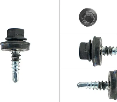 Immagine prodotto di Viti autoperforanti - Viti per tegole zincate nere 4,8 x 20 mm - Per 100 pezzi