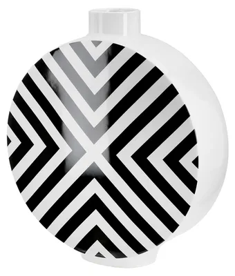 Produktbild von Gilde Vase, rund, "Chevron", graphisch, Keramik, schwarz, weiß, VE 1, L. 7.5 cm, B. 29.5 cm, H. 33 cm 32626 4063387326268