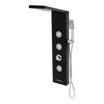 Produktbild von Duschsäule Duschpaneel mit LED-Beleuchtung wandmontierte Ganzkörper-Duschvorrichtung Schwarz