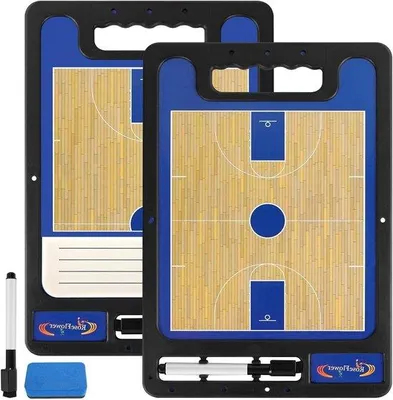 Image de Tableau tactique magnétique pour le basket-ball avec marqueurs et aimants - Tableau tactique en plastique pour l'entraînement et le coaching