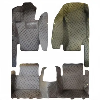 Produktbild von Auto Fußmatten Kunstleder 5-Sitzer Schwarz – Maßgeschneidert Wasserdicht Innenraum Schutz 127×51 cm