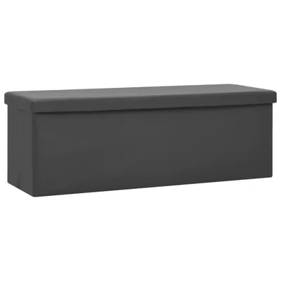 Image de Banc de rangement pliable Gris PVC