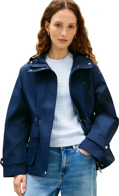 Productafbeelding van Tommy Hilfiger dames parka, katoen en nylon, model Utility Short met capuchon, blauw (donkerblauw)