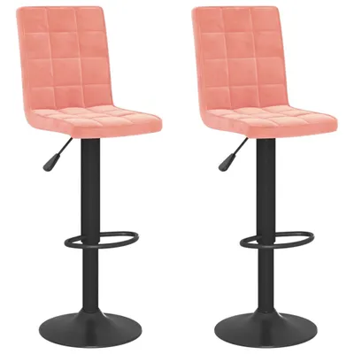 Image de vidaXL Tabouret de bar 2 pcs velours rose