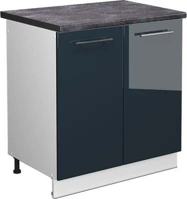 Obrázek produktu pro Skříňka pod dřez Vicco Fame-Line Tmavě modrá s vysokým leskem 80 cm , PD Antracit, Model 49676