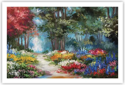 Produktbild von Poster - Poster ohne Rahmen - Impressionismus Natur Wald - 91,5x61 cm - Wand Bild - Wanddeko - Wandbilder - Kunstposter - Wandposter - Bilder - Kunstdruck - Wanddekoration - Wandbild - P2XAA91x61-4271
