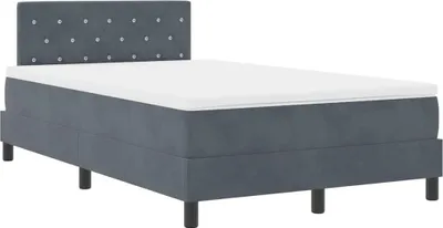 Obrázek produktu pro vidaXL Skříňová postel s matrací tmavě šedá 120 x 190 cm sametová