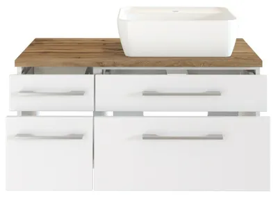Produktbild von Waschbeckenschrank Dasa (rechts) 90cm mit 4 Schubladen - weiß