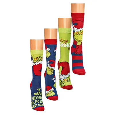 Produktbild von Grinch™ Weihnachtssocken Damen Herren Baumwolle bunt Gr. 36-41 2 Paar