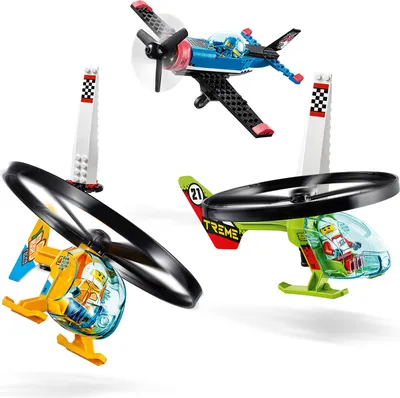 Produktbild von LEGO 60260 City Air Race, Spielzeug für Kinder ab 5 Jahre mit Flugzeug, 2 Hubschraubern und 3 Minifiguren