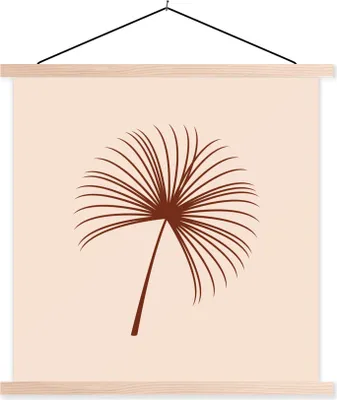 Produktbild von MuchoWow® Textilposter Sommer - Pflanze - Pastell 60x60 cm mit holzfarbenen Rahmen - Wanddekoration