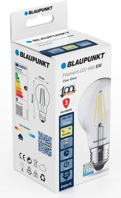 Produktbild von Blaupunkt LED lamp E27 Filament A60 1055lm 8W 2700K