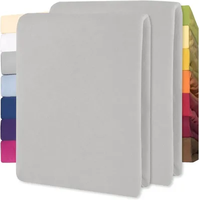 Zdjęcie produktu dla Podwójne opakowanie Lucina Topper 90x200-100x200 srebrnoszary bawełniany jersey 130g/m²