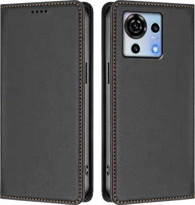 Immagine prodotto di Custodia in pelle per ZTE Blade V50 Vita, custodia a libro magnetica in Finto cuoio con supporto. Nero