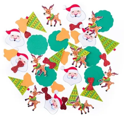 Image de Autocollants en mousse « Joyeuses fêtes » (48 pièces) - Dalprint dpCraft