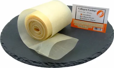 Produktbild von Kunstdarm 45mm/10m - Wursthaut, Metzger Kollagenhülle, Kollagenhülle für Wurst