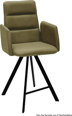 Produktbild von Thekenstuhl (8er-Set) Delfine 52x109x60 Schwarz/Olivgrün