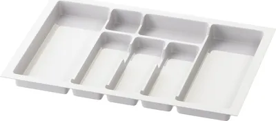 Produktbild von Sossai Besteckeinsatz Divio für Schubladen 70cm | 63 x 43 cm | Weiß Besteckkasten Schubladeneinsatz