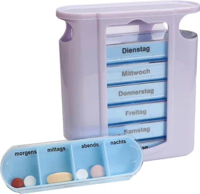 Produktbild von Pillen-/ Tablettenbox 13x11x4cm Wocheneinteilung