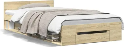 Obrázok produktu pre vidaXL Rám postele so zásuvkou Sonoma dub 100x200 cm materiál na báze dreva