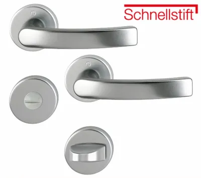 Produktbild von HOPPE Luxembourg Rosetten-Garnitur 199/42KV/42KVS (Lochung: WC, Oberfläche: F9 Aluminium Stahl, Einbauort: Bad/WC) Lochung: WC Oberfläche: F9 Aluminium Stahl Einbauort: Bad/WC
