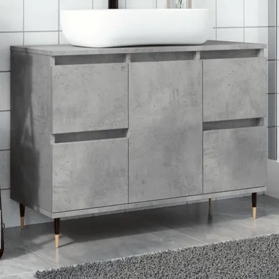 Produktbild von Maison Exclusive - Badschrank Betongrau 80x33x60 cm Holzwerkstoff