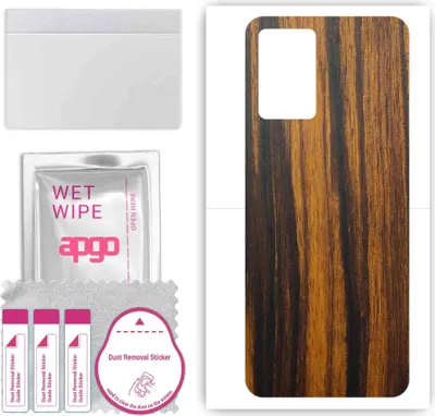 Produktbild von apgo Rückseite Schutzfolie, Skin, kompatibel mit ZTE Blade V30, Hinten Displayschutzfolie aus Vinylfolie, kratzfest, einfache Montage - Tigerwood