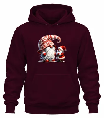 Produktbild von Weihnachtsmann Wichtel Zwerg Niedlich Weihnachten Tomte Hoodie Kapuzenpullover, Burgundy, M
