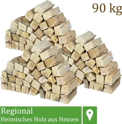 Produktbild von Palivové dřevo borové dřevo 90 kg Pro kamna a krbové mísy na grilování Dřevěné polena 25 cm sušené v peci Flameup