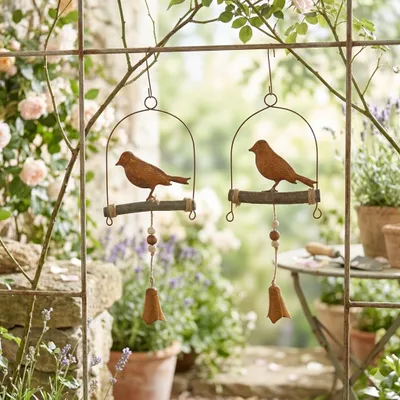 Produktbild von 2er Hänger Vogel auf Ast  Set ca. 28 cm - Dekoration