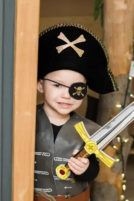 Image de Costume de pirate avec cache-œil Tiny - Noir | par Great Pretenders