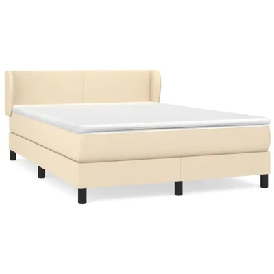 Produktbild von vidaXL Boxspringbett mit Matratze Creme 140x190 cm Stoff