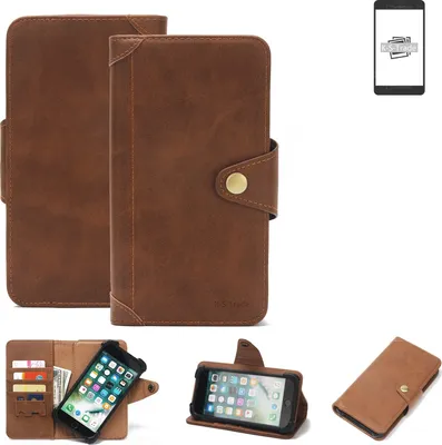 Produktbild von K-S-Trade Handyhülle für Huawei nova 5T Pro Schutz Hülle Walletcase Bookstyle Tasche Case Handytasche Wallet Flipcase Cover PolyurethanBraun (1x)