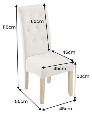 Produktbild von riess-ambiente Esszimmerstuhl CASA beige Strukturstoff Massivholzbeine Zierknöpfe und Nackenrolle