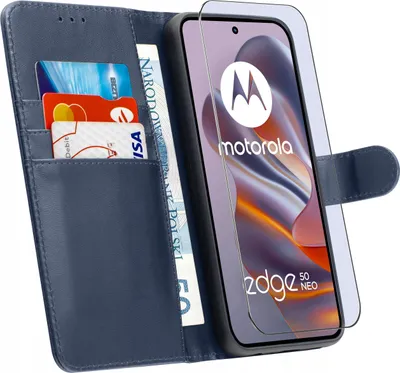 Zdjęcie produktu dla ETUI do Motorola EDGE 50 Neo |SKÓRZANE PORTFEL BOOK TOKRA CLASSIC +SZKŁO