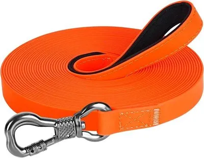 Obrázok produktu pre Vodeodolné vlečné vodítko pre psov - 3 m až 30 m - Pogumované vlečné vodítko s karabínou - Vodítko pre veľké a malé psy