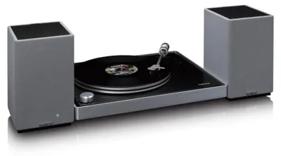 Zdjęcie produktu dla Zestaw stereo gramofon z aktywnymi głośnikami LENCO L-455BK + SPB-240BKGY