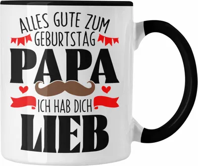 Produktbild von Trendation - Papa Geschenk Tasse Geburtstag Ich Hab Dich Lieb Vater Geschenkidee zum Geburtstag von Sohn Tochter (Schwarz)