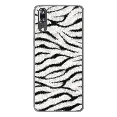 Produktbild von MuchoWow® Handyhülle Schutzhülle Hülle für Huawei P20 Tiermuster - Zebra - Weiß Silikon Softcase Handy Hülle - Hardcover