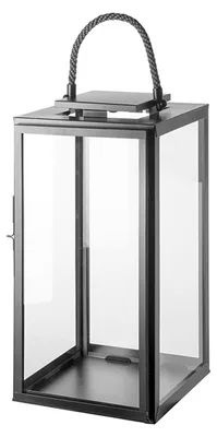 Produktbild von SEVILLA Laterne - H.58cm - grau/schwarz - Edelstahl /Glas - Dekoration